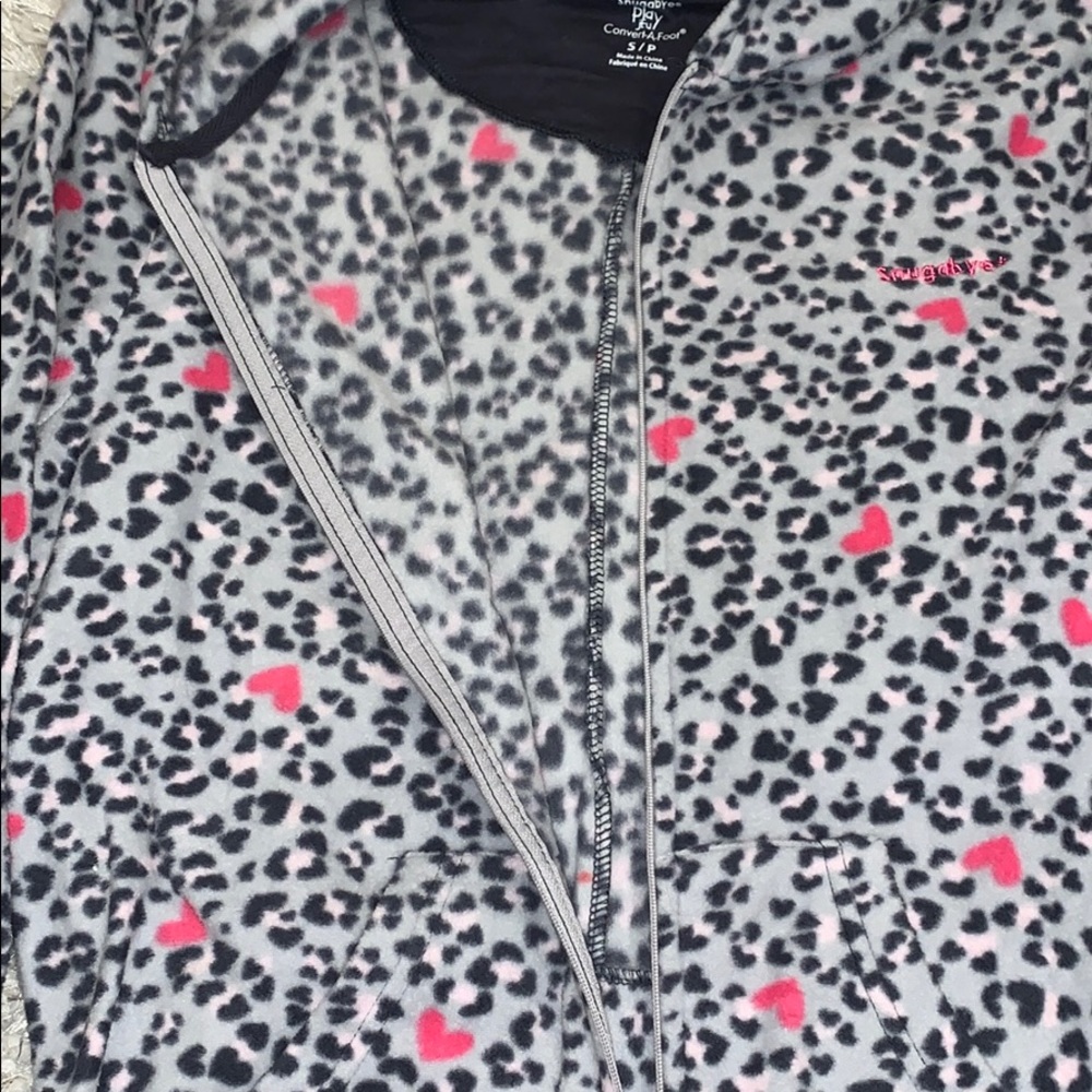 Leopard Print Zip Up Foot Pyjamas - Picture 5 of 5